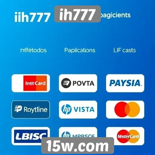 Métodos de pagamento oferecidos por ih777